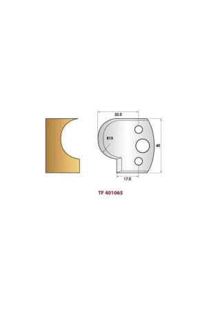 Acheter En Ligne Jeu de 2 fers de toupie n°065 profil gorge 15mm, hauteur 40 mm