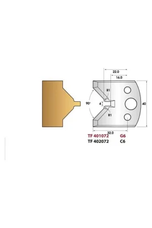 Affaire À Saisir Jeu de 2 fers de toupie n°072 pour enture mâle, hauteur 40 mm