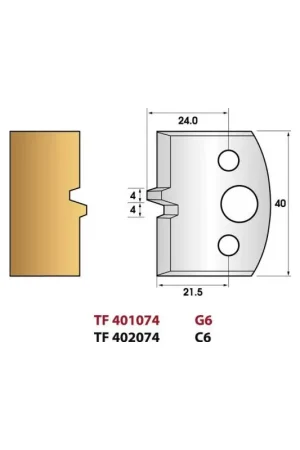 Jeu de 2 fers de toupie n°074 pour bouvetage , hauteur 40 mm Commande En Gros