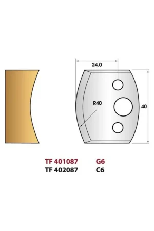 Meilleur Choix Jeu de 2 fers de toupie n°087 pour congé rayon 40, hauteur 40 mm