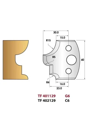 Populaire Jeu de 2 fers de toupie n°129 profil multi-moulure, hauteur 40 mm