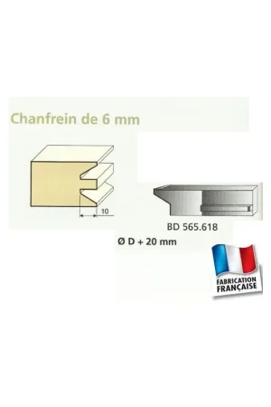 Prix Choc Jeu de 2 Couteaux Contre-profil CHANFREIN de 6mm - Travail par dessous - Le ravageur BD565618