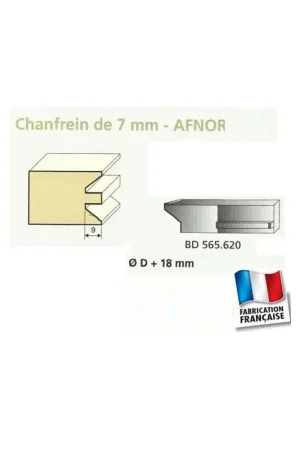 Commander Vite Jeu de 2 Couteaux Contre-profil CHANFREIN de 7mm - Travail par dessous - Le ravageur BD565620