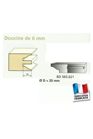 Retour Gratuit Jeu de 2 Couteaux Contre-profil DOUCINE 6mm - Travail par dessous - Le ravageur BD565621