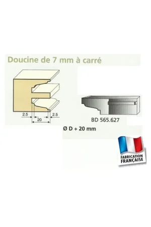Certifié Jeu de 2 Couteaux Contre-profil DOUCINE 7mm carré - Travail par dessous - Le ravageur BD565627