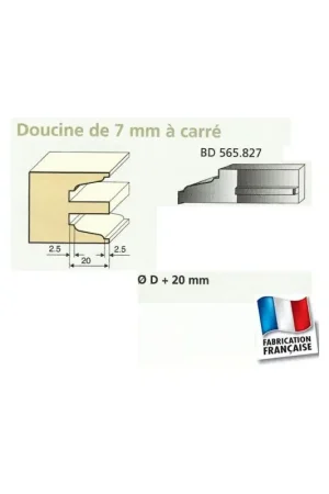 Prix Promo Jeu de 2 Couteaux Contre-profil DOUCINE 7mm carré - Travail par dessus - Le ravageur BD565827