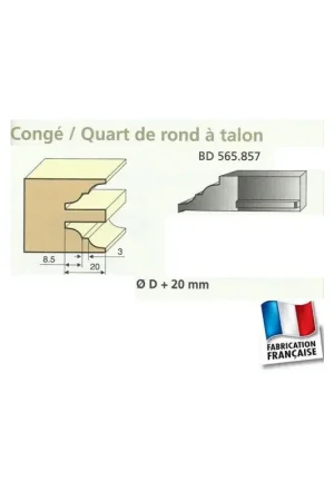Promotion Saisonnière Jeu de 2 Couteaux Contre-profil 20mm CONGE 1/4 DE ROND - Travail par dessus - Le ravageur BD565857