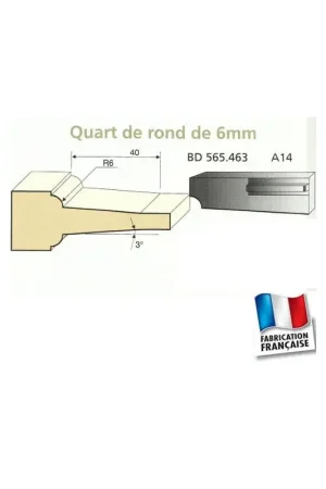 Commande En Gros Jeu de 2 Couteaux Plates bandes QUART DE ROND 6mm à pente - Travail par dessus - Le ravageur BD565463