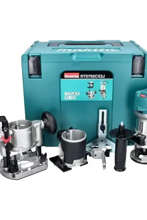 Prix Réduit Affleureuse - Defonceuse Makita RT0702CX2J - Ø6 et 8mm - 710W