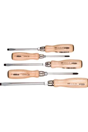 Tournevis 5 pièces manche en bois jeu SL/PH Nouvelle Collection