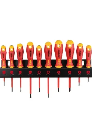 Tournevis XL Rack 10 pièces Ergonic VDE Jeu SL/PH/PZ/TORX Vente Flash