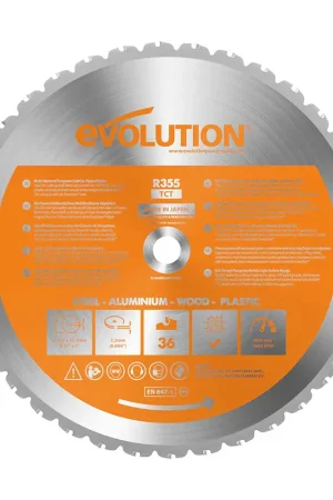Lame multi-matériaux TCT 355mm Evolution 36 dents alésage 25,4mm pour scie à tronçonner Promotion