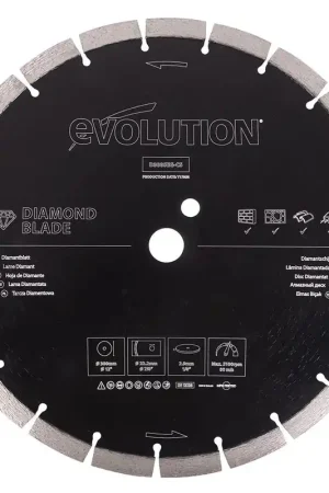 Vente Directe Disque diamant segmenté 300mm alésage 22,2mm Evolution pour scie à béton