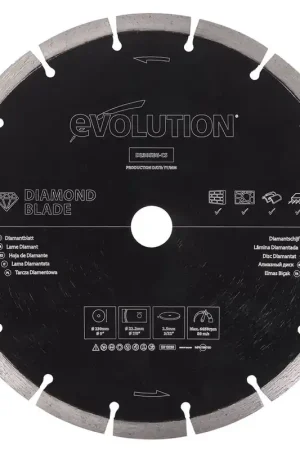 Disque diamant segmenté 230mm alésage 22,2mm Evolution pour scie à béton Haute Qualité