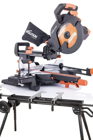 Pack Evolution : Scie à onglet électrique 255mm R255SMS+ avec lame multi-matériaux TCT + Support Evolution PLUS Meilleur Prix
